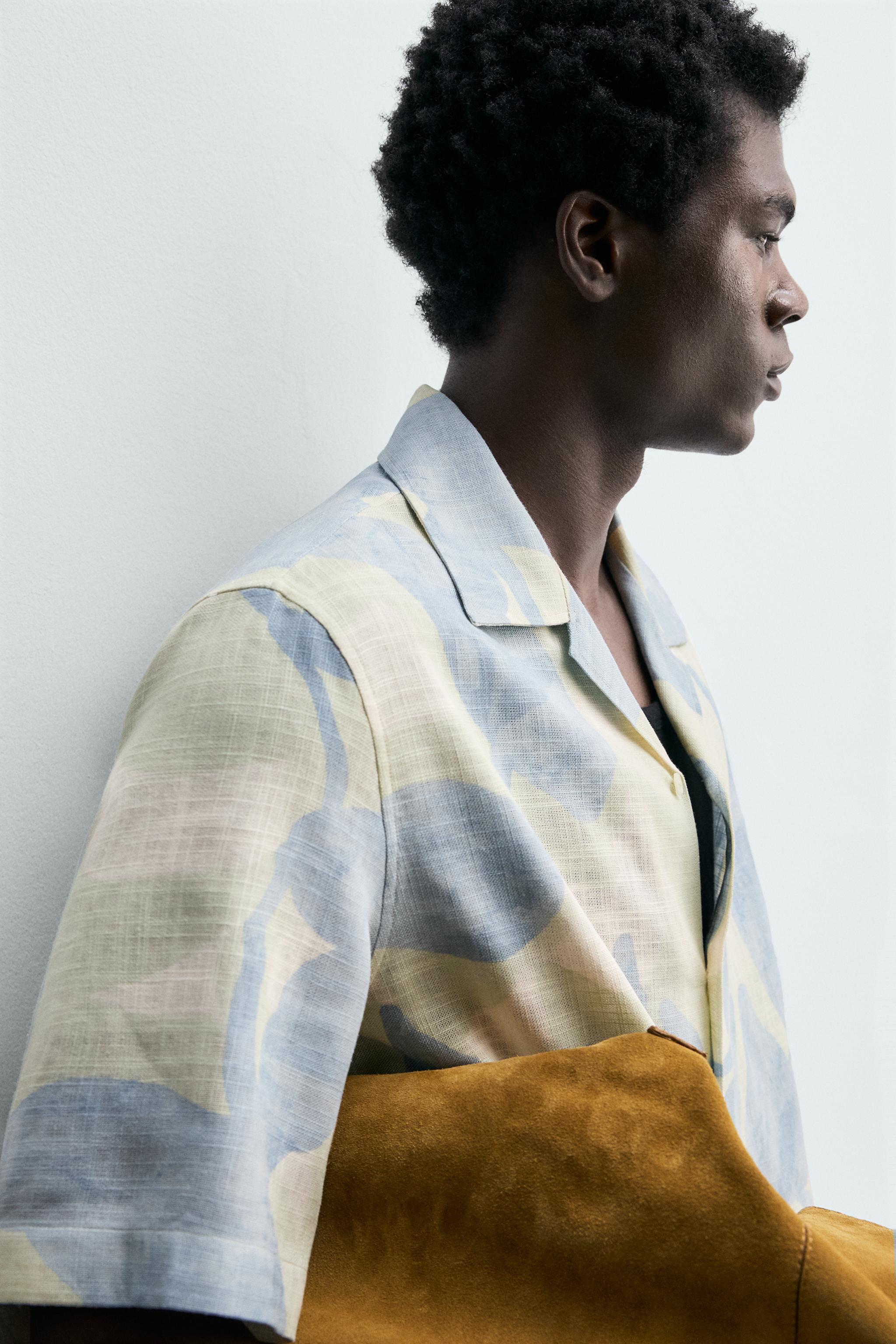 FLOWY ABSTRACT PRINT SHIRT